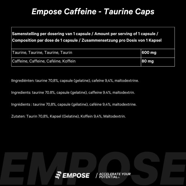 Comprimés Caféine / Taurine - 100 Caps