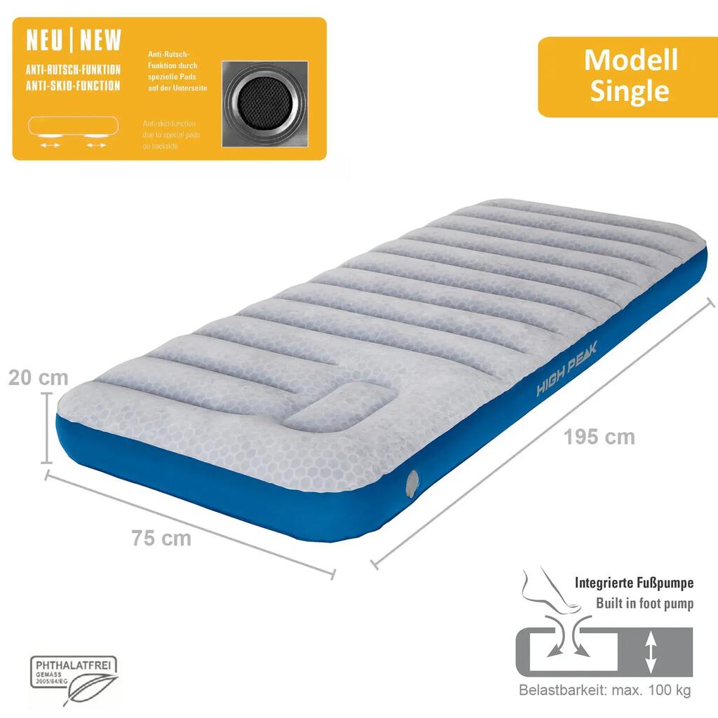 High Peak Cross-Beam Single, integrated foot pump, anti-slip function
