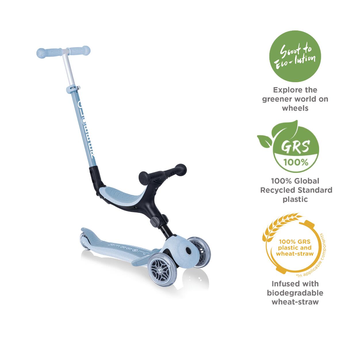 Globber Go Up Foldable Plus Ecologic - Blueberry - Recycled Scooter 3/5