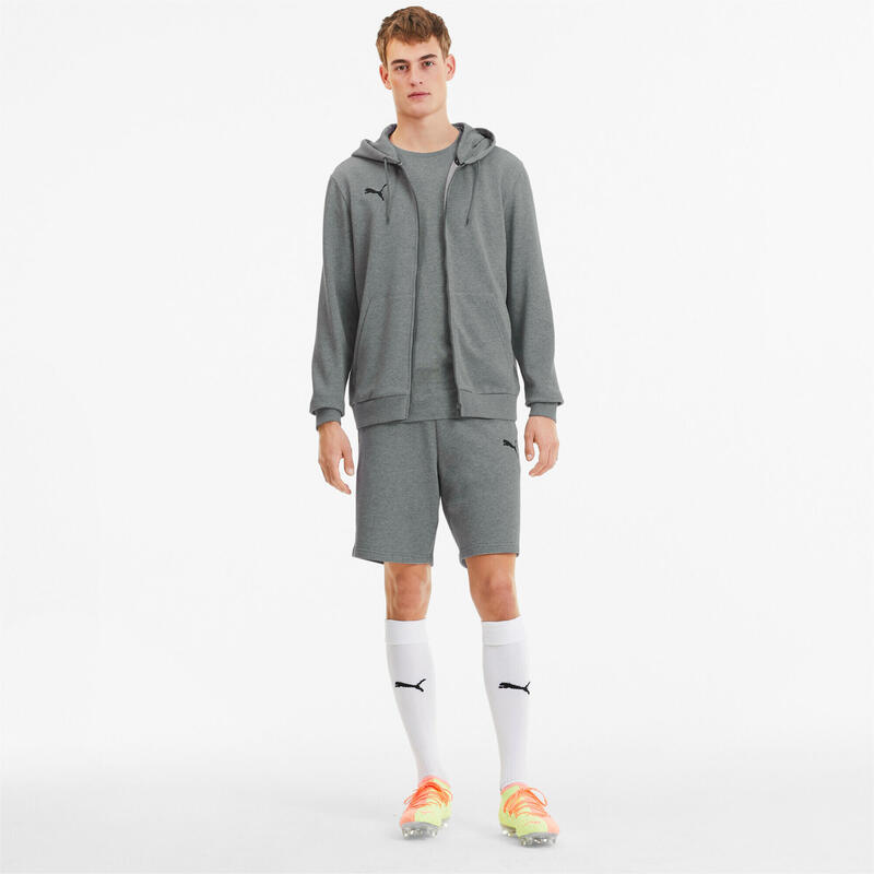 Felpa con cappuccio full zip uomo puma grigio