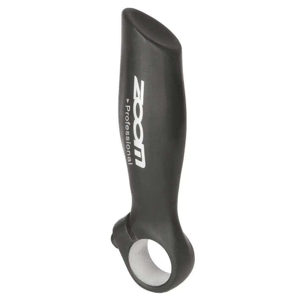 Ergonomic black aluminium bike handlebar end with handlebar plugs Zoom