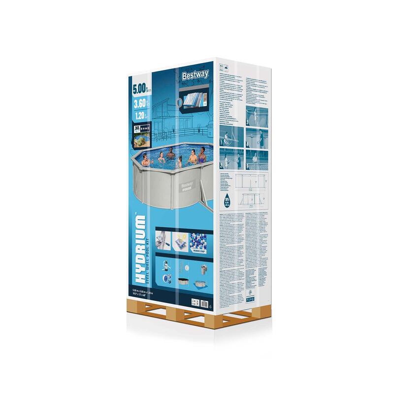 BESTWAY Piscine acier hors sol ovale Hydrium 500 x 360 x 120 cm