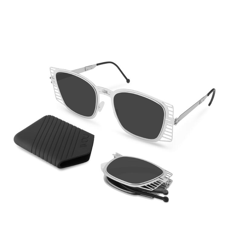 Jam X001 Adult Unisex Foldable Hiking Sunglasses - Silver / Dark Grey