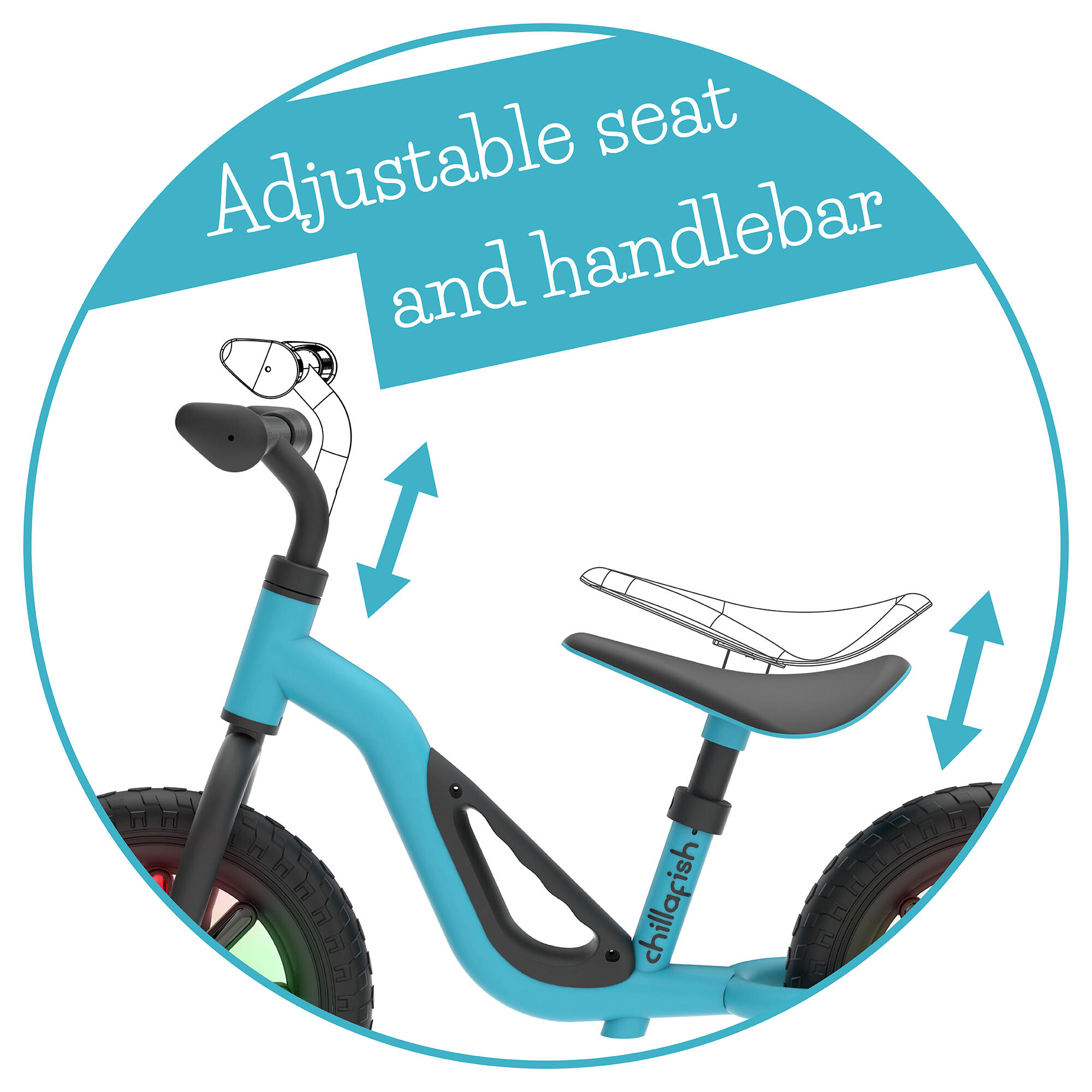 Loopfiets CHARLIE GLOW, met handvat en oplichtende 10-inch wielen 7/7