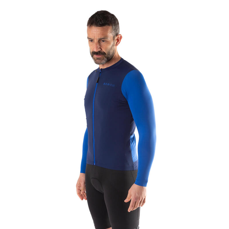 Maillot à manches longues de vélo pour homme ECOON Bonneville Bleu marine