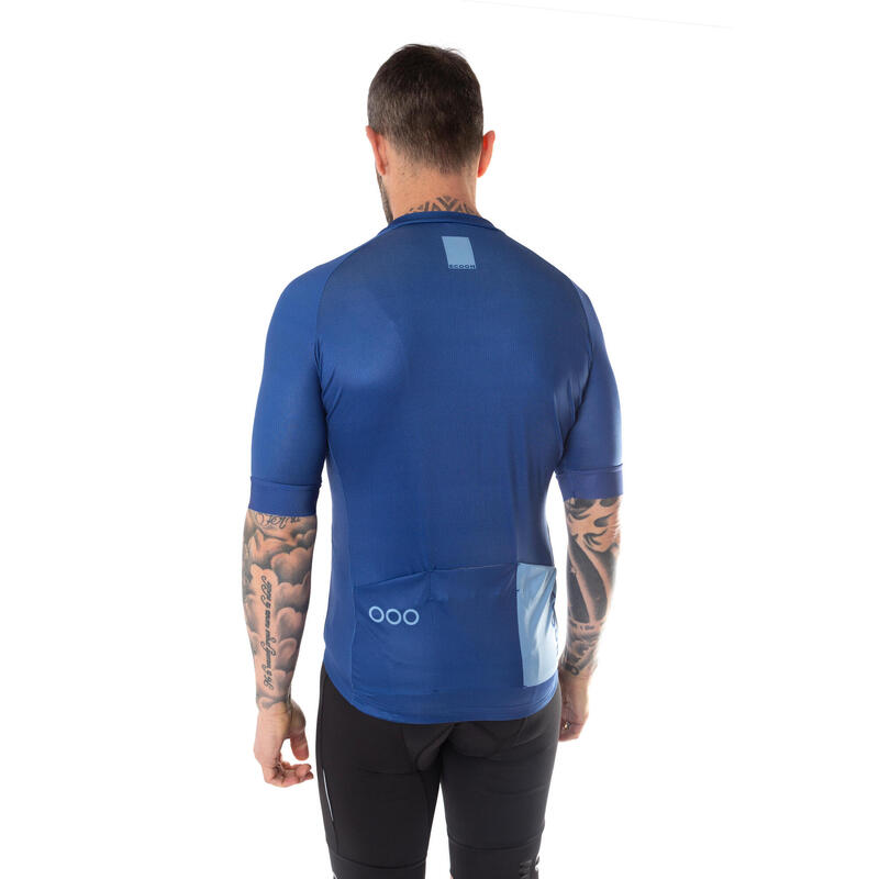 Maillot à manches courtes de vélo pour homme ECOON Galibier Bleu