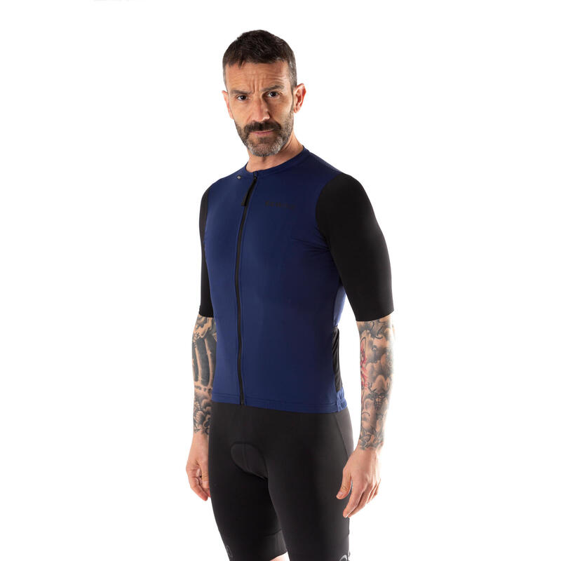 Maillot à manches courtes de vélo pour homme ECOON Domancy Bleu