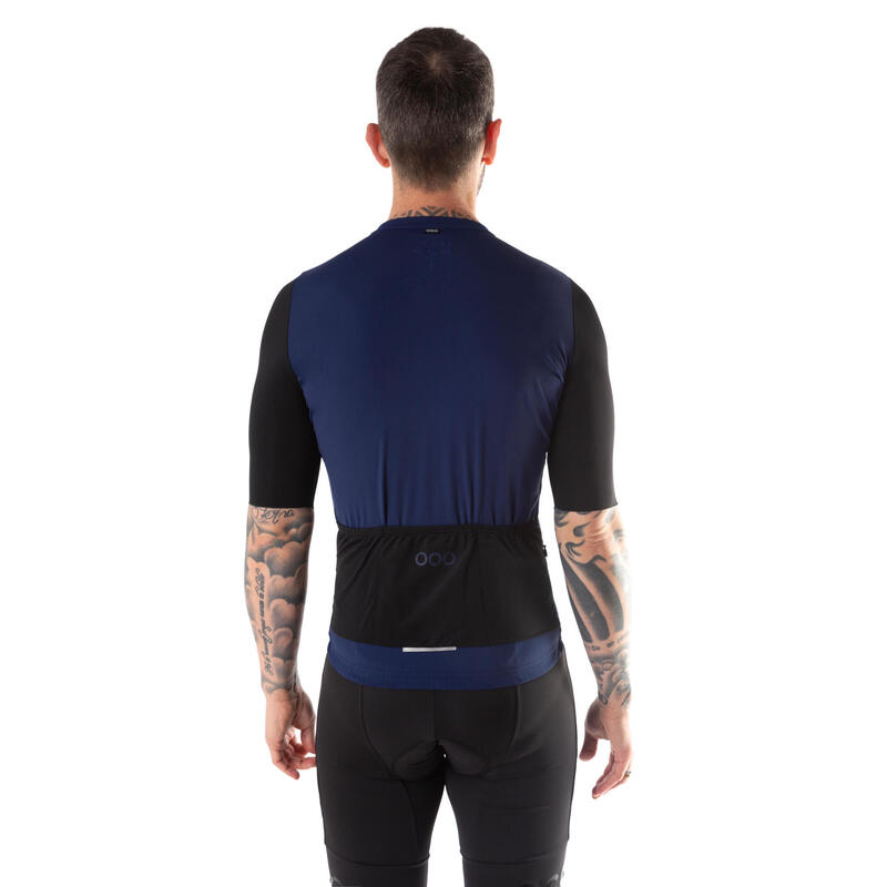 Maillot à manches courtes de vélo pour homme ECOON Domancy Bleu