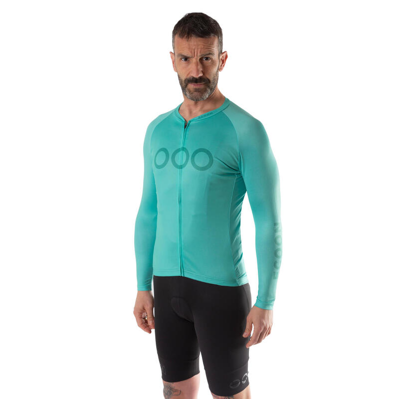 Maillot à manches longues de vélo pour homme ECOON Tourmalet Turquoise
