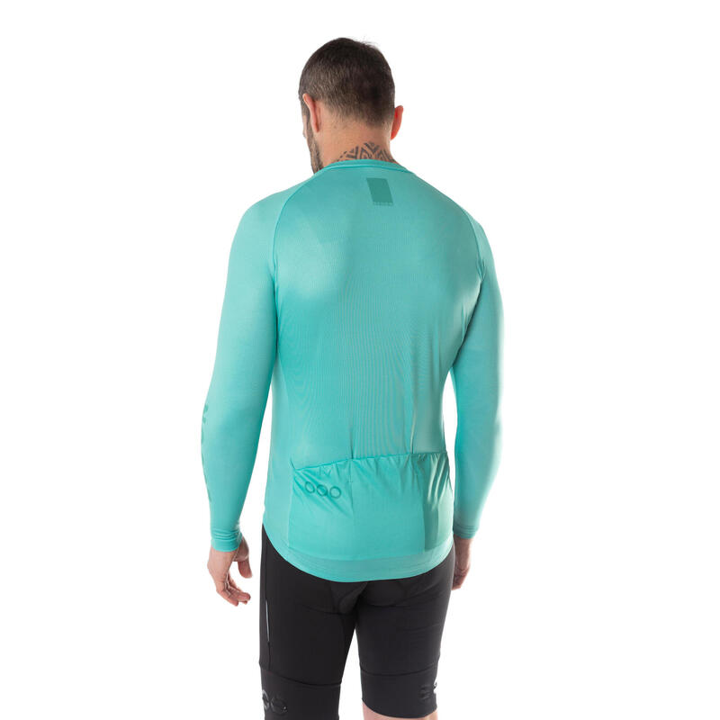 Maillot à manches longues de vélo pour homme ECOON Tourmalet Turquoise ECOON Decathlon