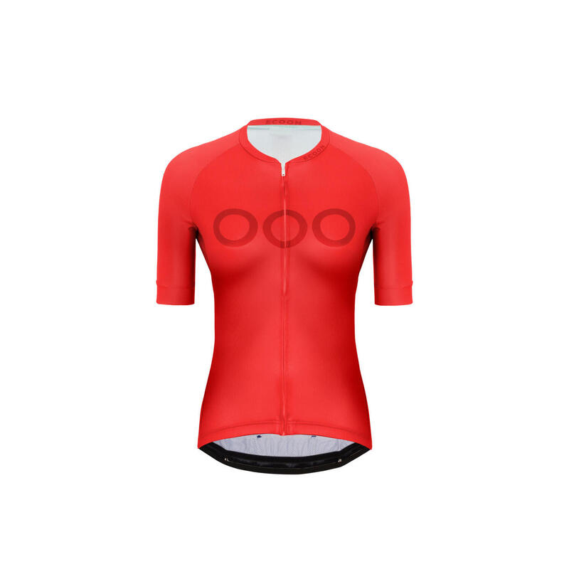 Maillot à manches courtes de vélo pour femme ECOON Galibier Rouge
