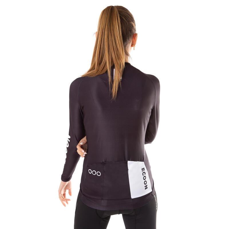 Maillot à manches longues de vélo pour femme ECOON Tourmalet Noir