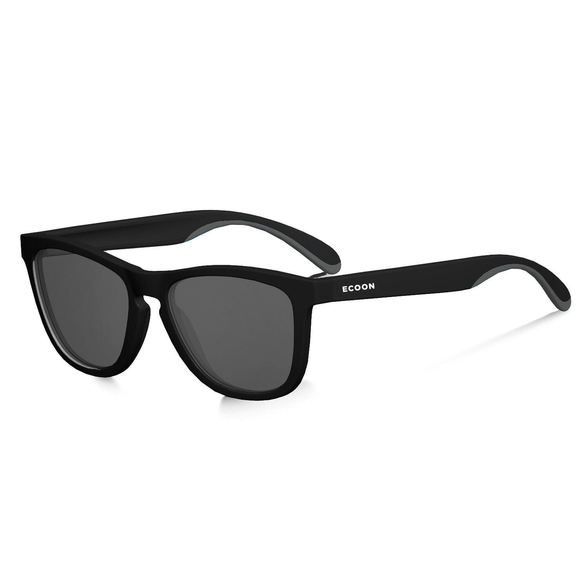 Lunettes De Soleil Sport Casual Unisexe Ecoon Roma Noir Et Verres Revo Bleu