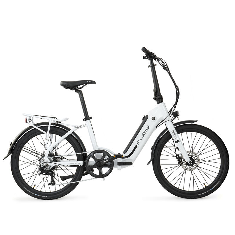 Bicicleta electrică pliabilă Flebi Swan 24 Alb | Roți 24” | 70km