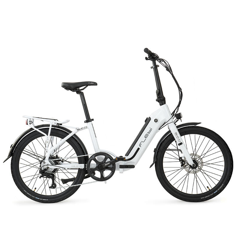 Bicicletta elettrica da turismo Swan 24" White | Autonomia 70km - Bateria 10.4Ah