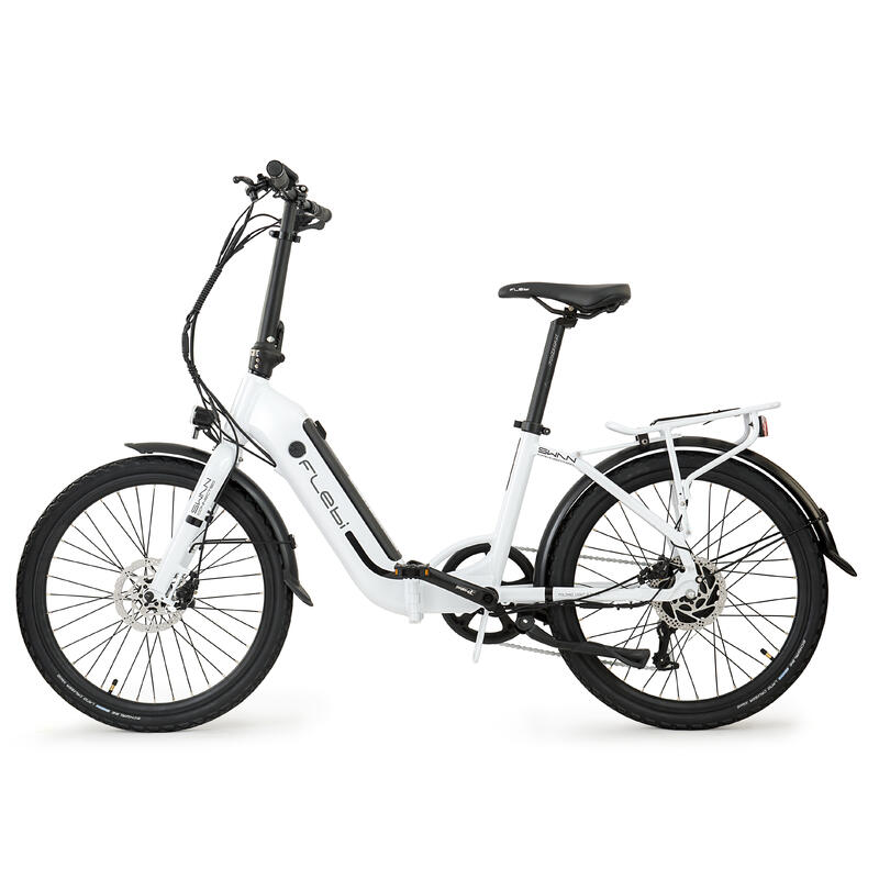 Bicicletă electrică de oraș Swan 24" alb | Roți de 24" - Baterie 10.4Ah