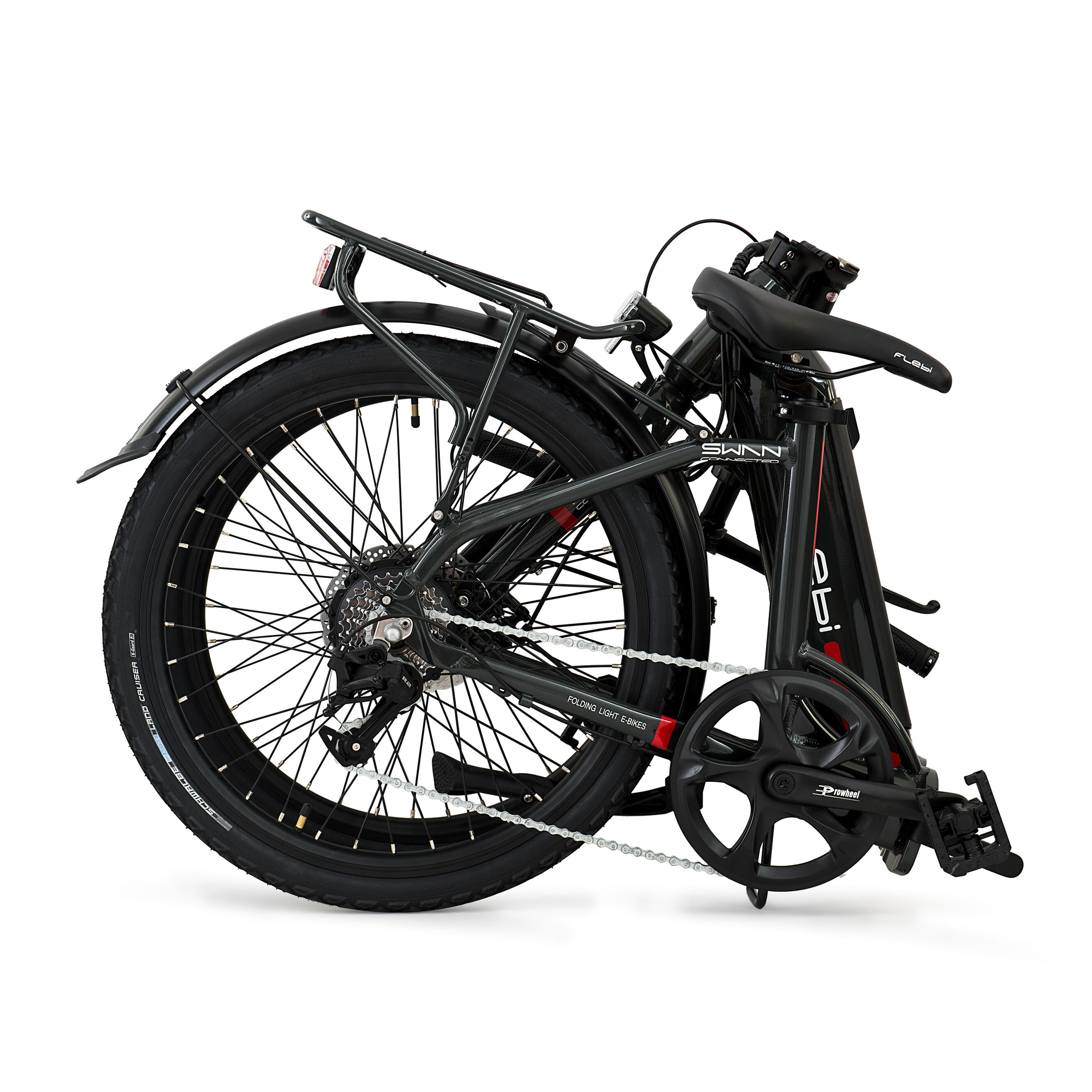 Folding electric city bike Swan 24" Grey | Range 70km - Battery 10.4Ah