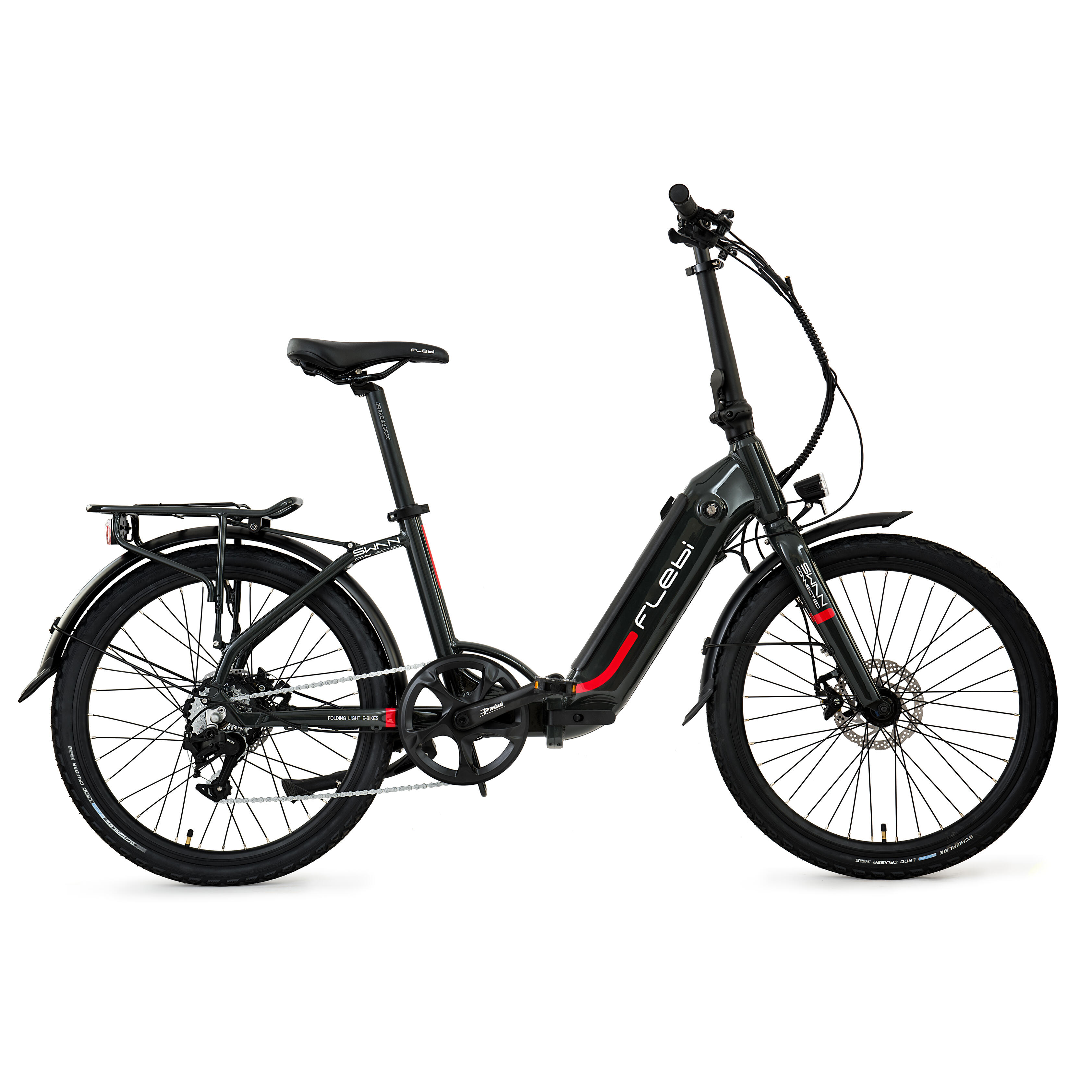 Folding electric city bike Swan 24" Grey | Range 70km - Battery 10.4Ah