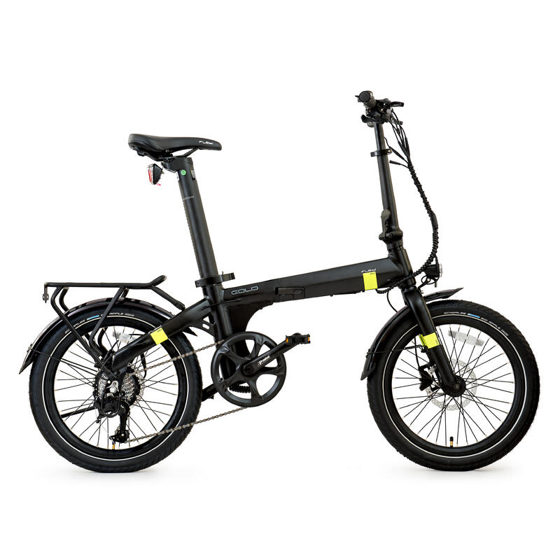 Elektronisch Voorlopige aanraken FLEBI Opvouwbare elektrische fiets Eolo zwart lime | 20" wielen | Batterij  10.4Ah | Decathlon