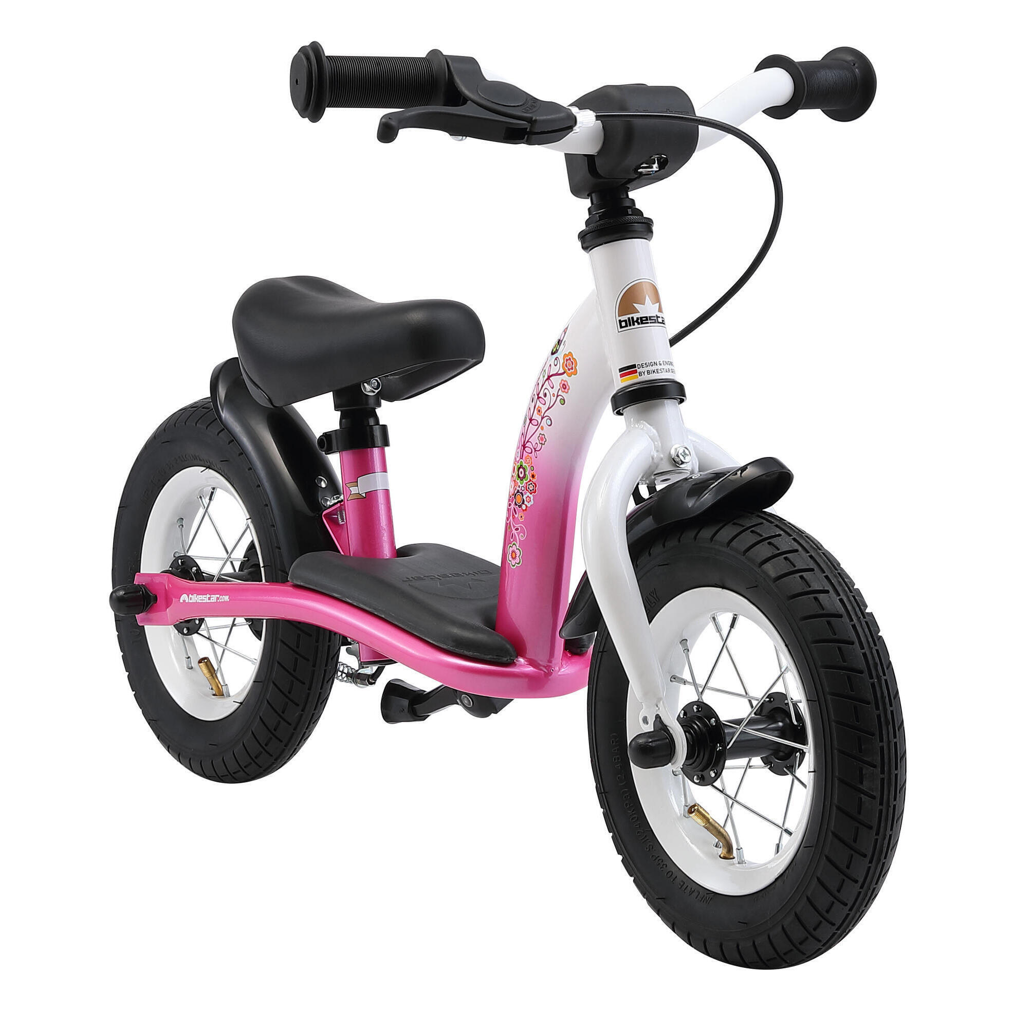 BIKESTAR Bikestar, Classic, 10 inch loopfiets, roze / wit