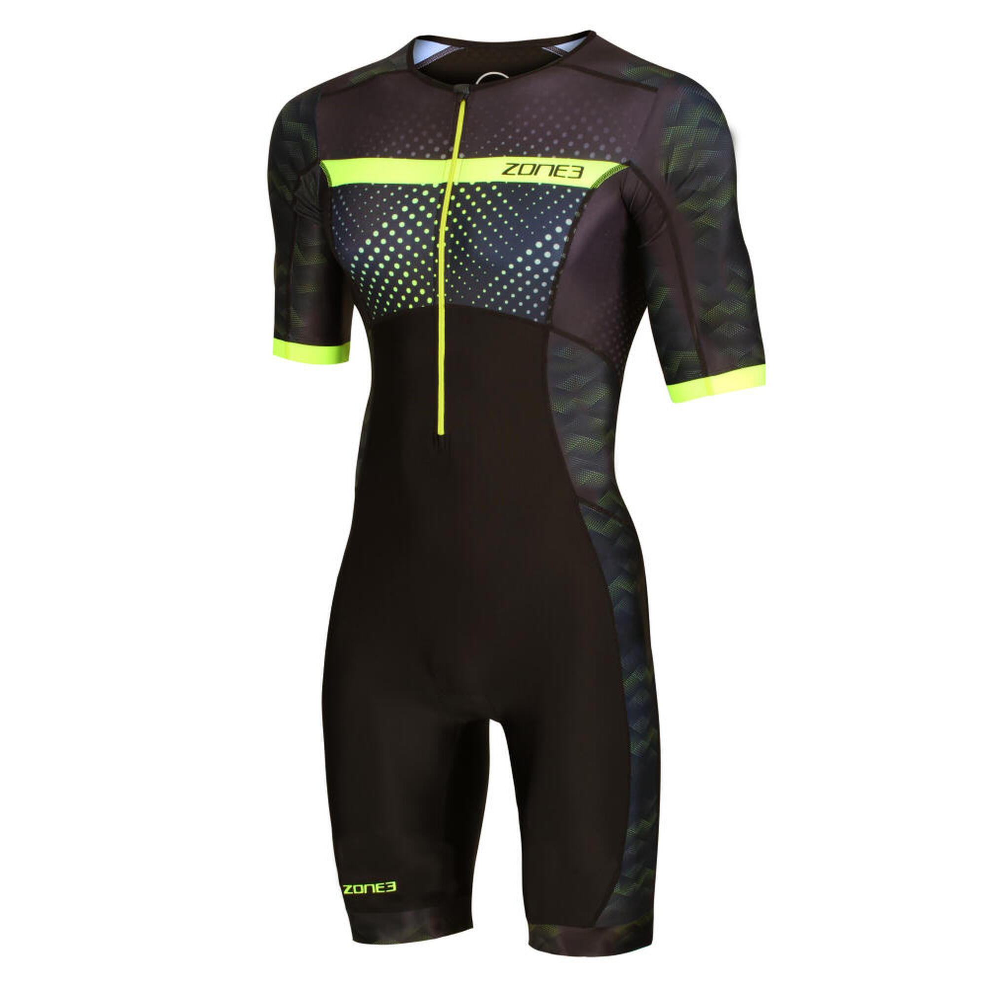 ZONE3 Activate+ Short Sleeve Trisuit Men's REVOLUTION BLACK/GREEN