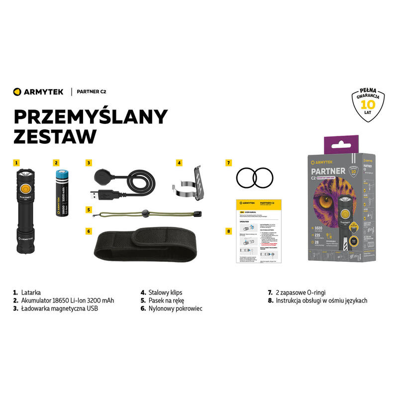 Latarka Armytek Partner C2 Magnet USB Warm