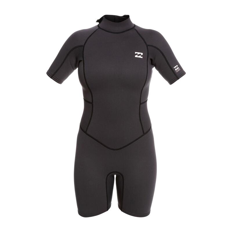 Combinaison Shorty de Surf Launch 2mm - Zip au dos - Noir Femmes
