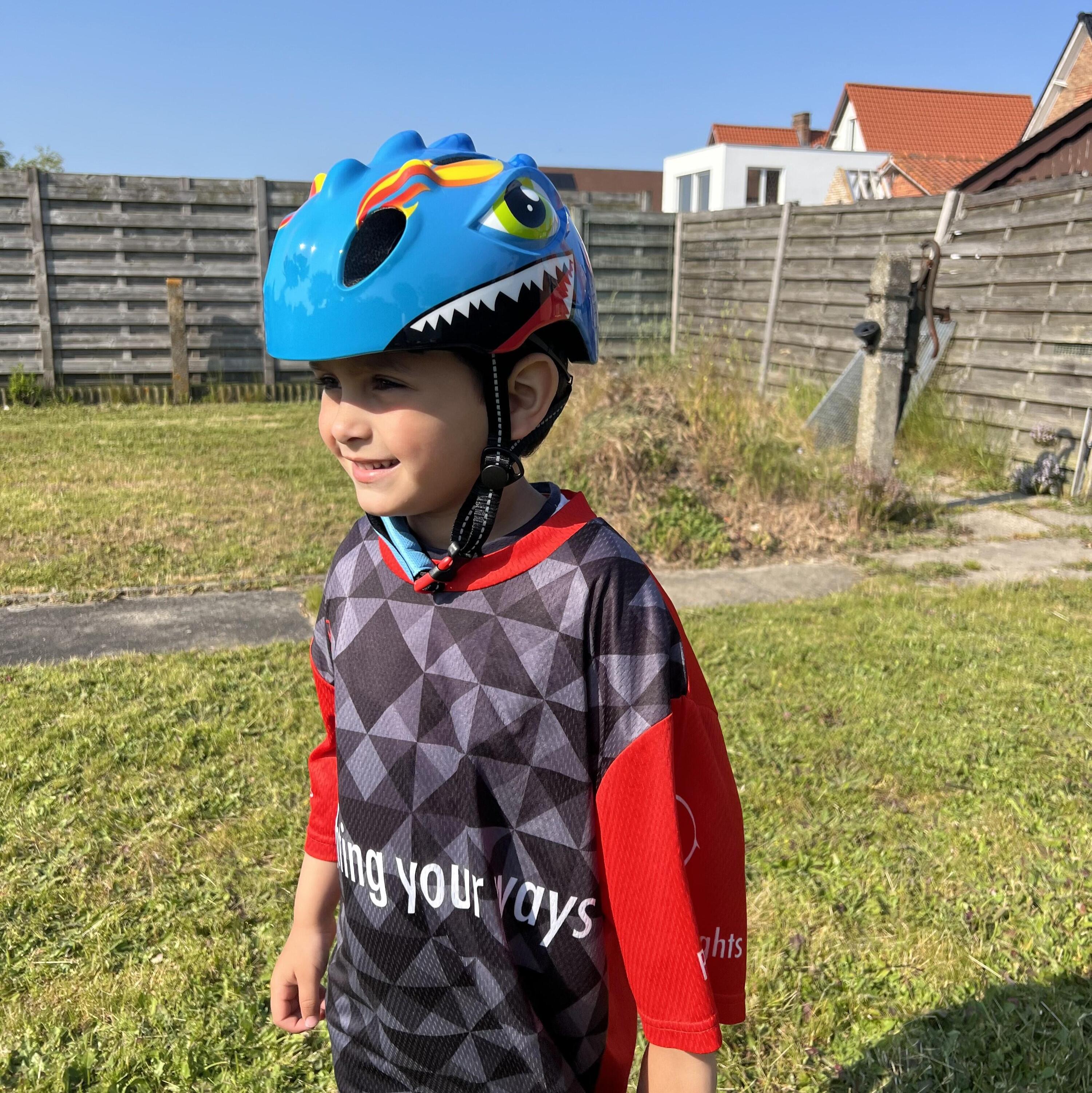Casco da bicicletta per bambini maschi Blu - Dino XS 46/51 cm 7/7