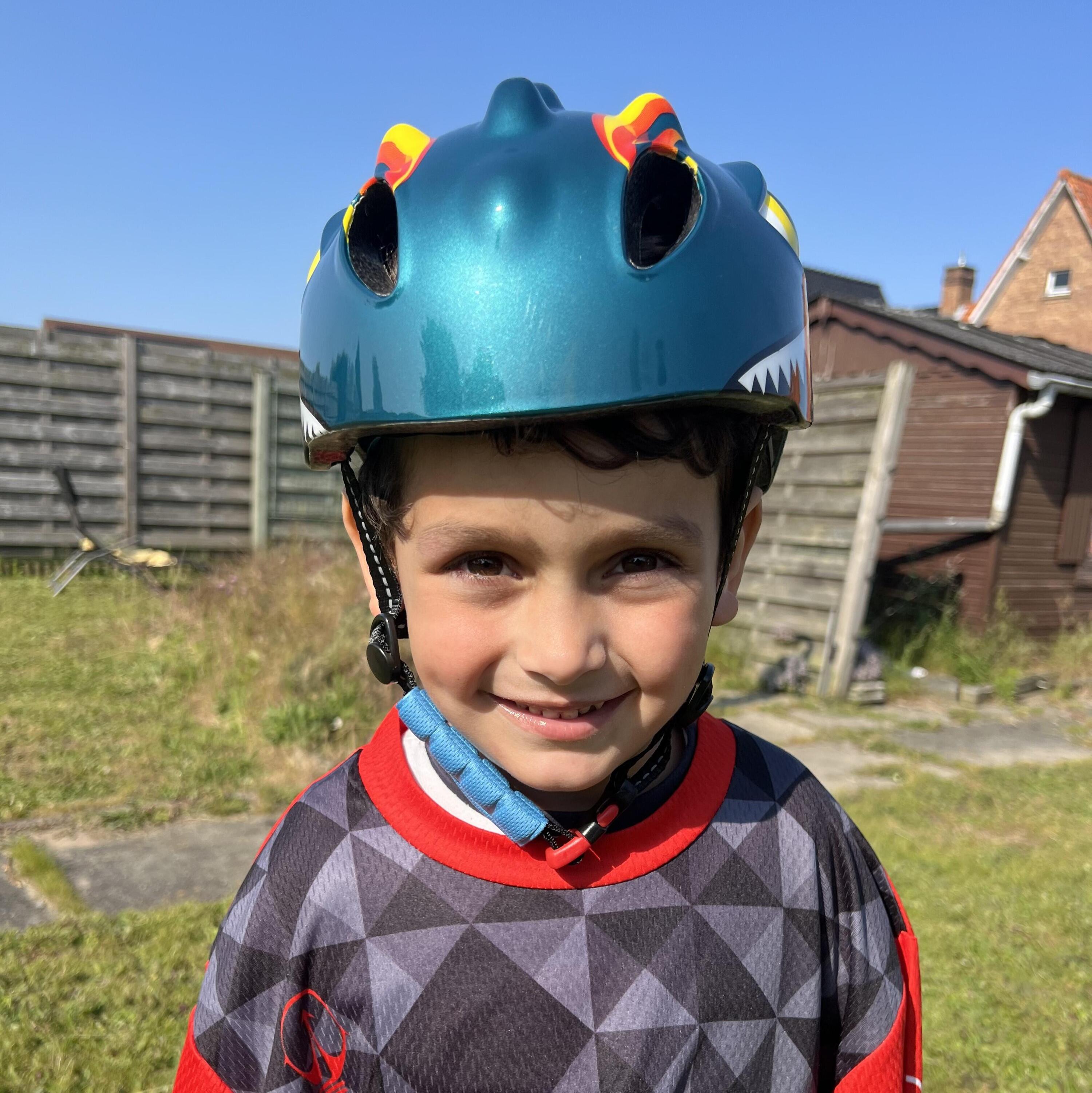 Kinderhelm Fiets Jongens Groen - Dino Extra Small 46-51cm 2/8