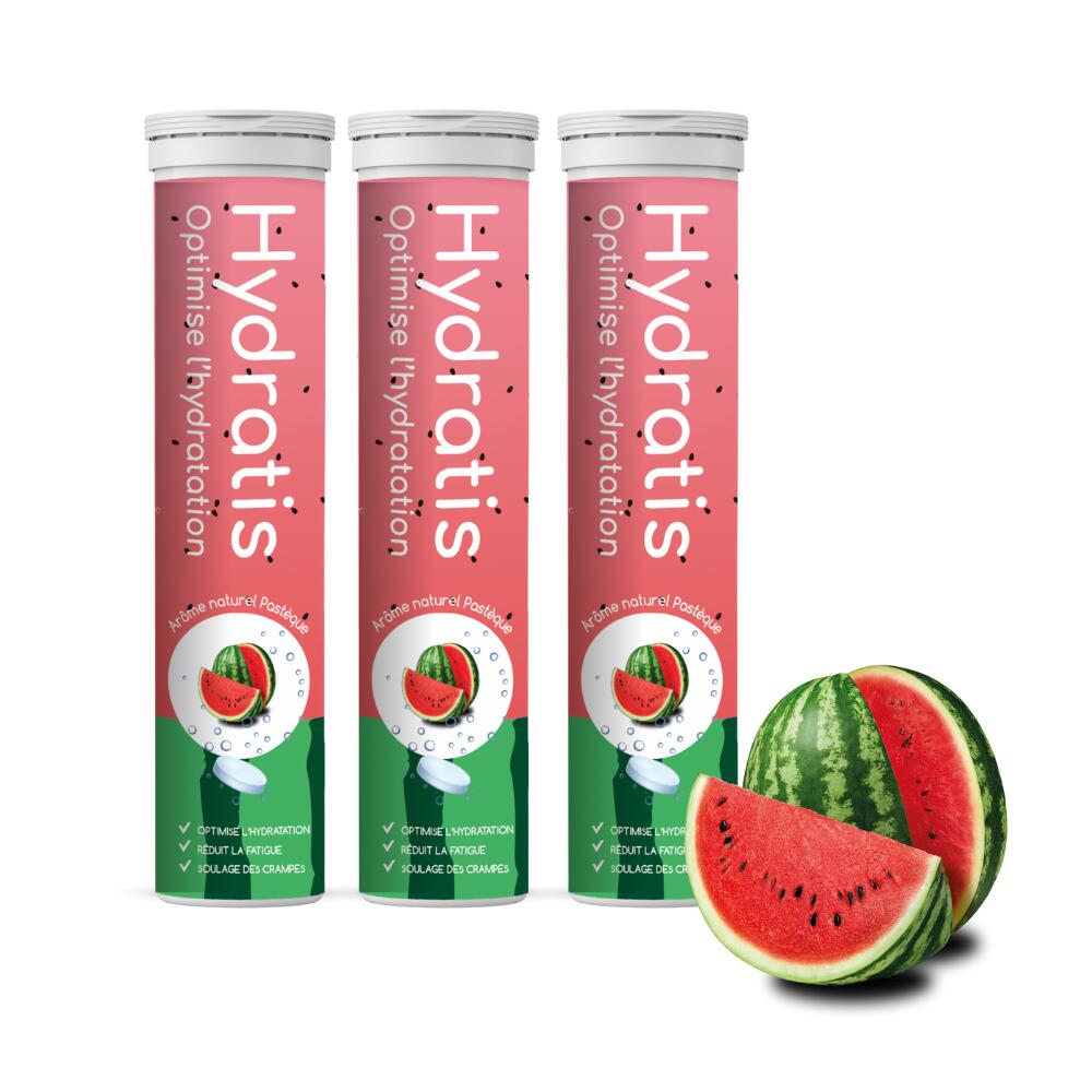 Hydratis - Pack De 3 Tubes D'Électrolytes Pour L'Hydratation. Parfum Naturel De Pastèque - Electrolyte - Decathlon