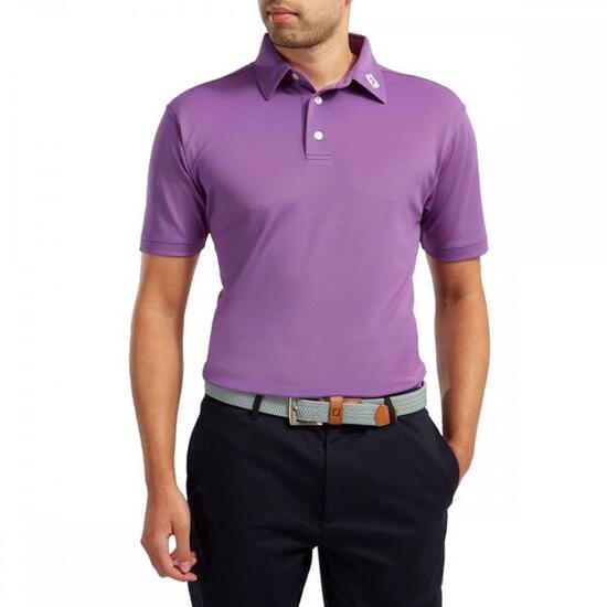 Polo da golf da uomo in piqué elasticizzato Footjoy Solid lilla