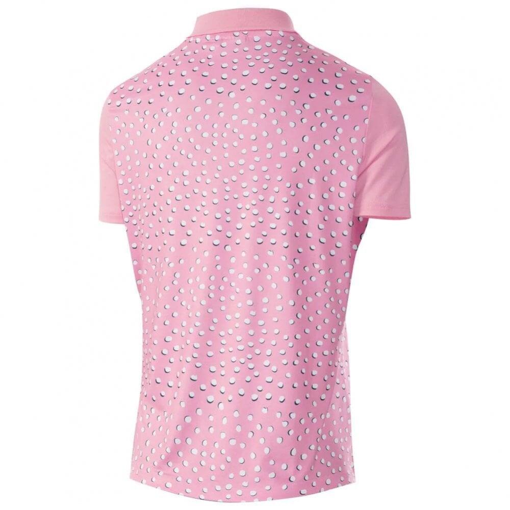 ISLAND GREEN LADIES ALL OVER PRINT POLO PINK/WHITE 2/4