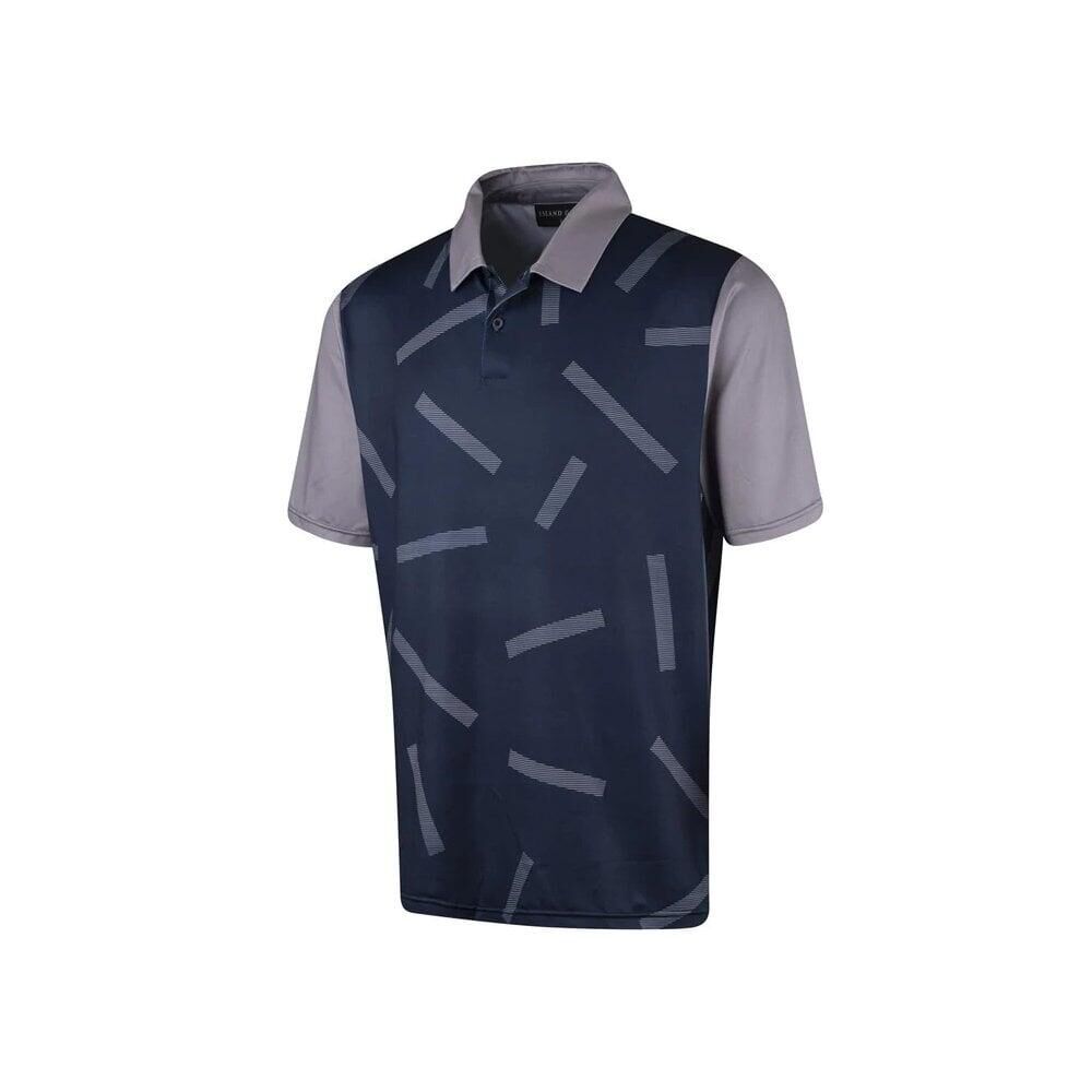 ISLAND GREEN Island Green Abstract Print Polo - Navy