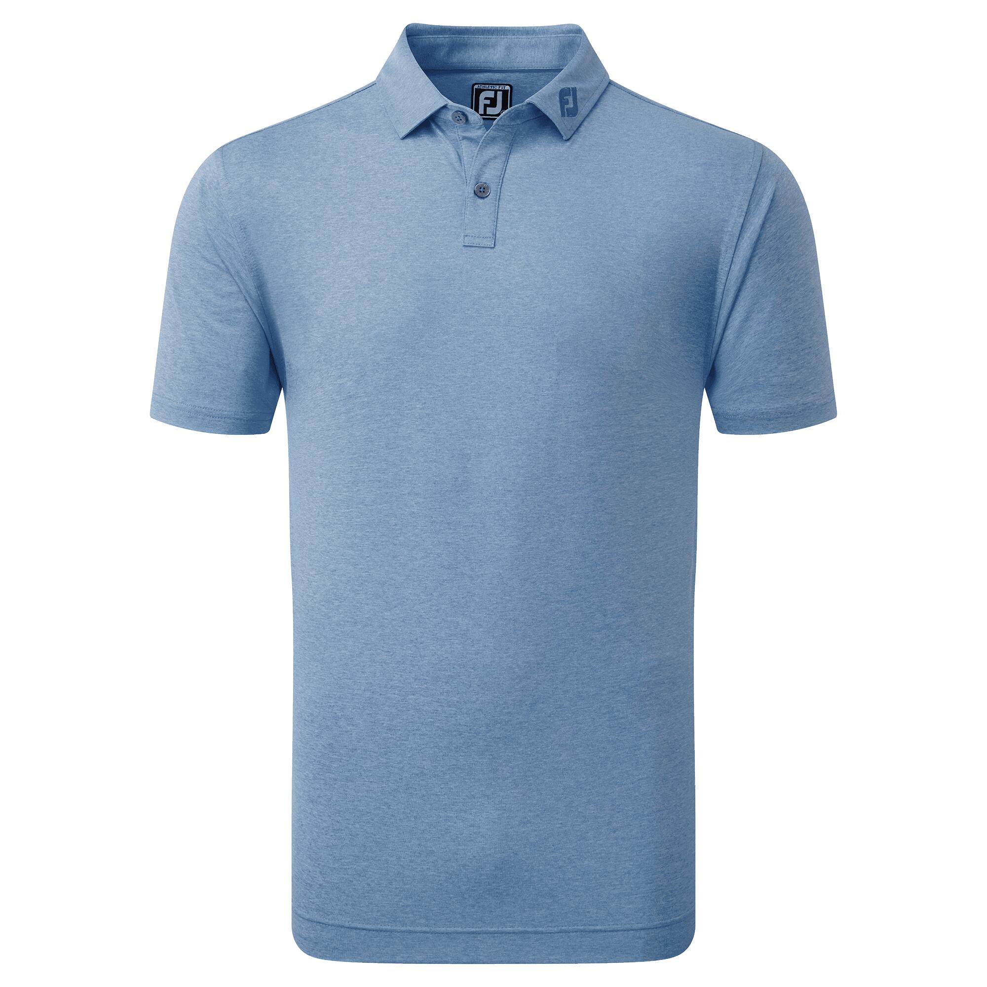 Footjoy Heather Self Collar Polo - Cobalt 3/4