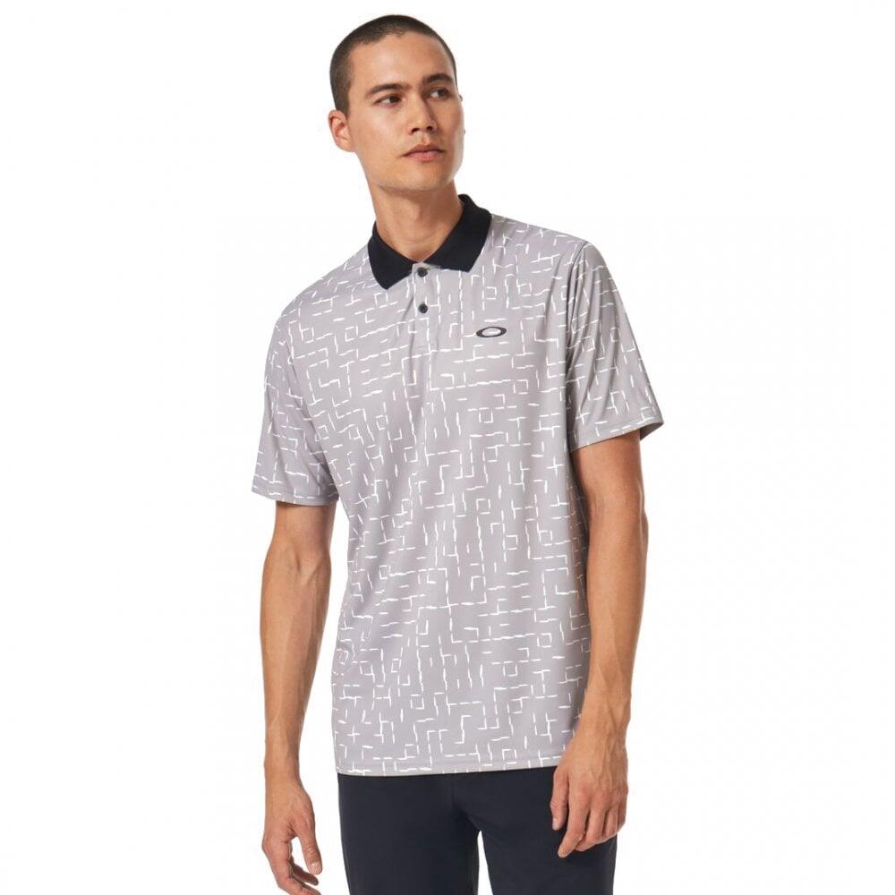 OAKLEY Oakley DIVISIONAL PRINT POLO - GEOMETRIC GRADIENT GRAY