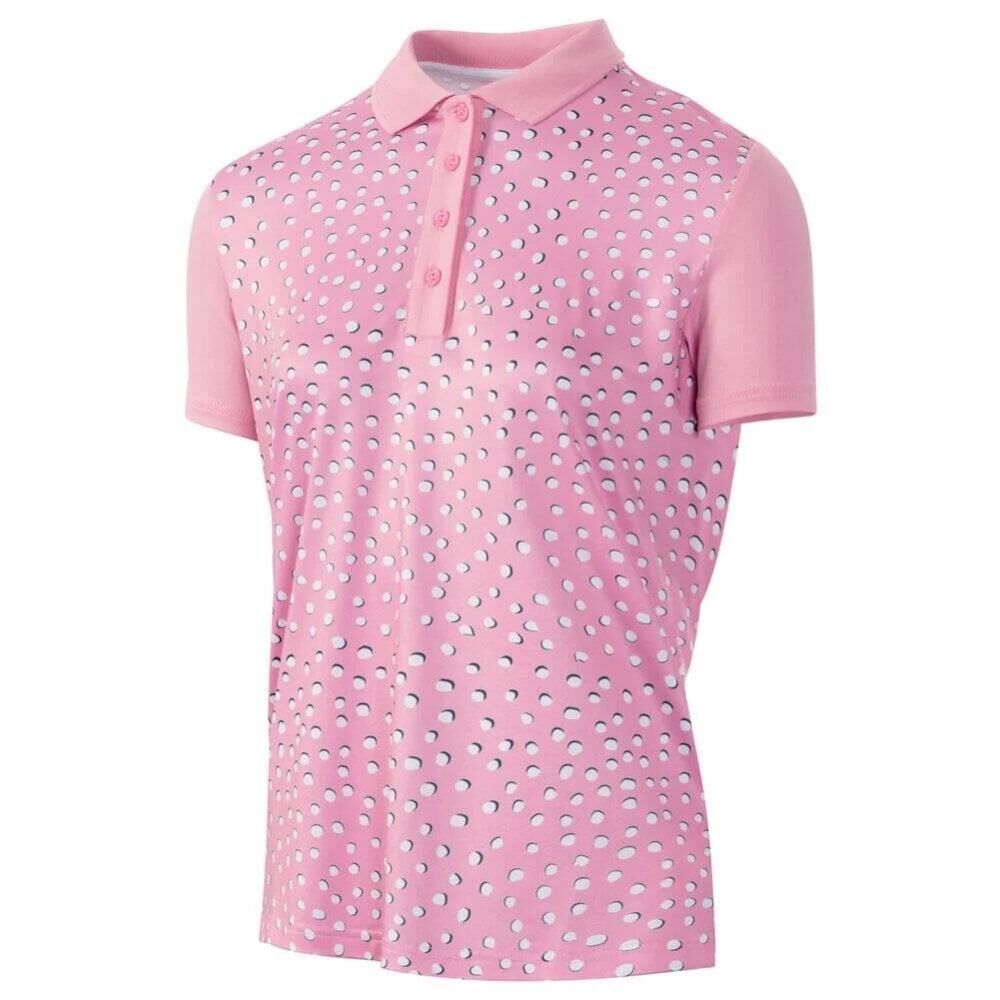 ISLAND GREEN ISLAND GREEN LADIES ALL OVER PRINT POLO PINK/WHITE