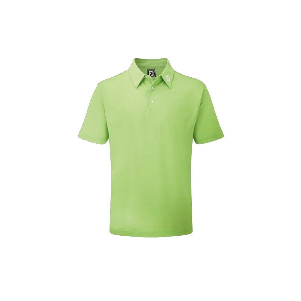 Polo da golf da uomo Footjoy Stretch Pique tinta unita, verde lime 1/4