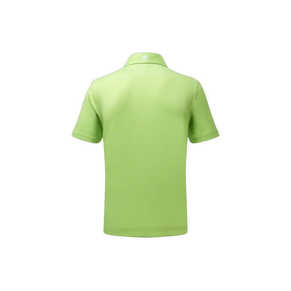 Polo da golf da uomo Footjoy Stretch Pique tinta unita, verde lime 2/4
