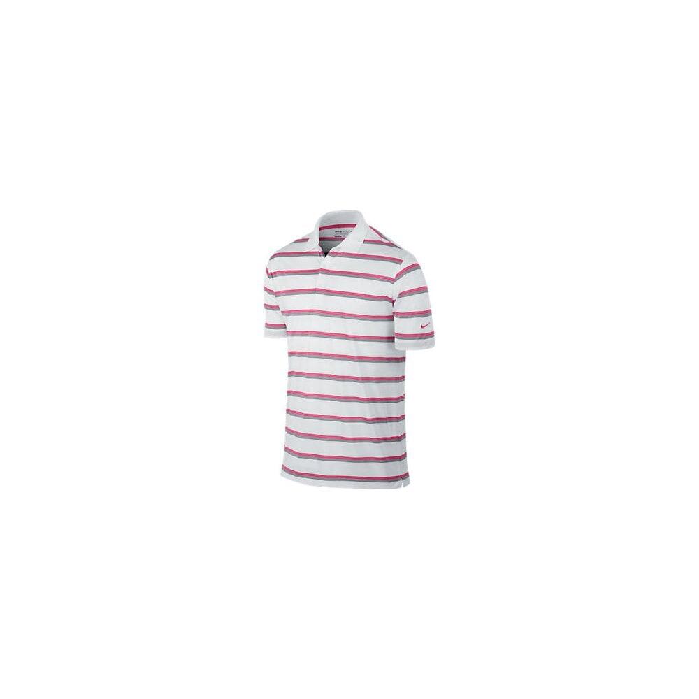 NIKE Nike Ultra Stripe Polo - White/Pink - Small