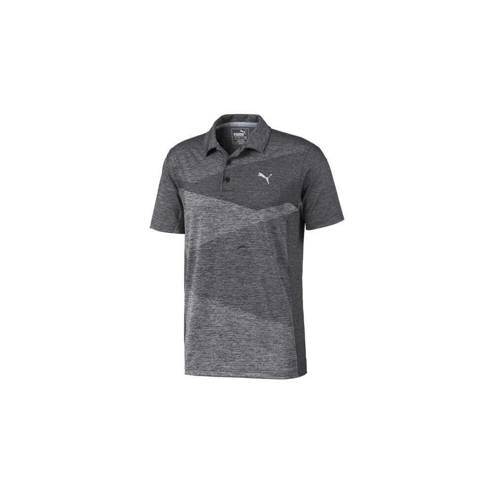 PUMA Puma ALT JACQUARD POLO -  BLACK HEATHER