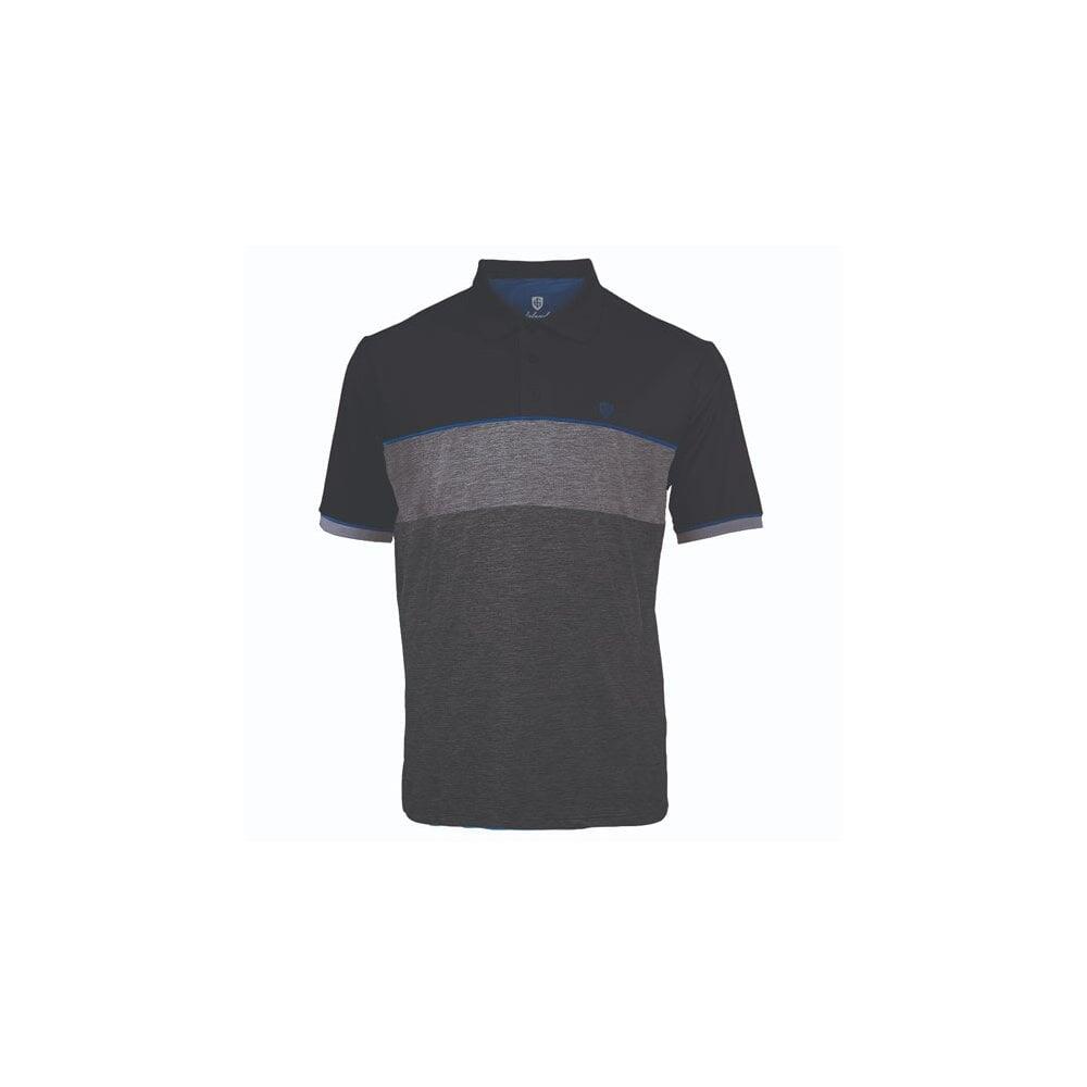 ISLAND GREEN Island Green Colour Block Polo - Charcoal/Grey/Marine