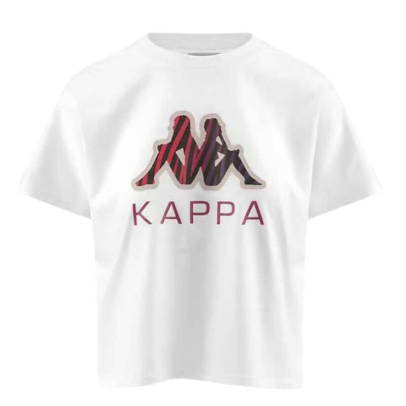 kappa t-shirt da donna in cotone bianco da cardio training