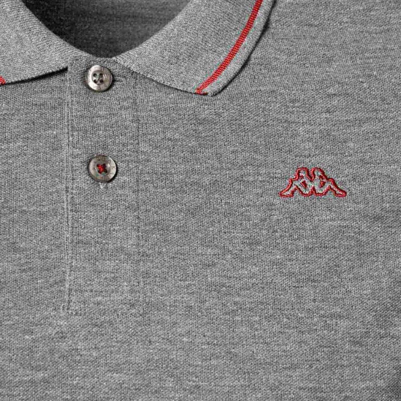 Polo de manga corta Kappa Logo Ezio Slim para hombre. Gris