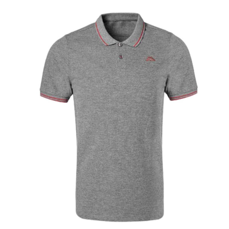 Polo de manga corta Kappa Logo Ezio Slim para hombre. Gris