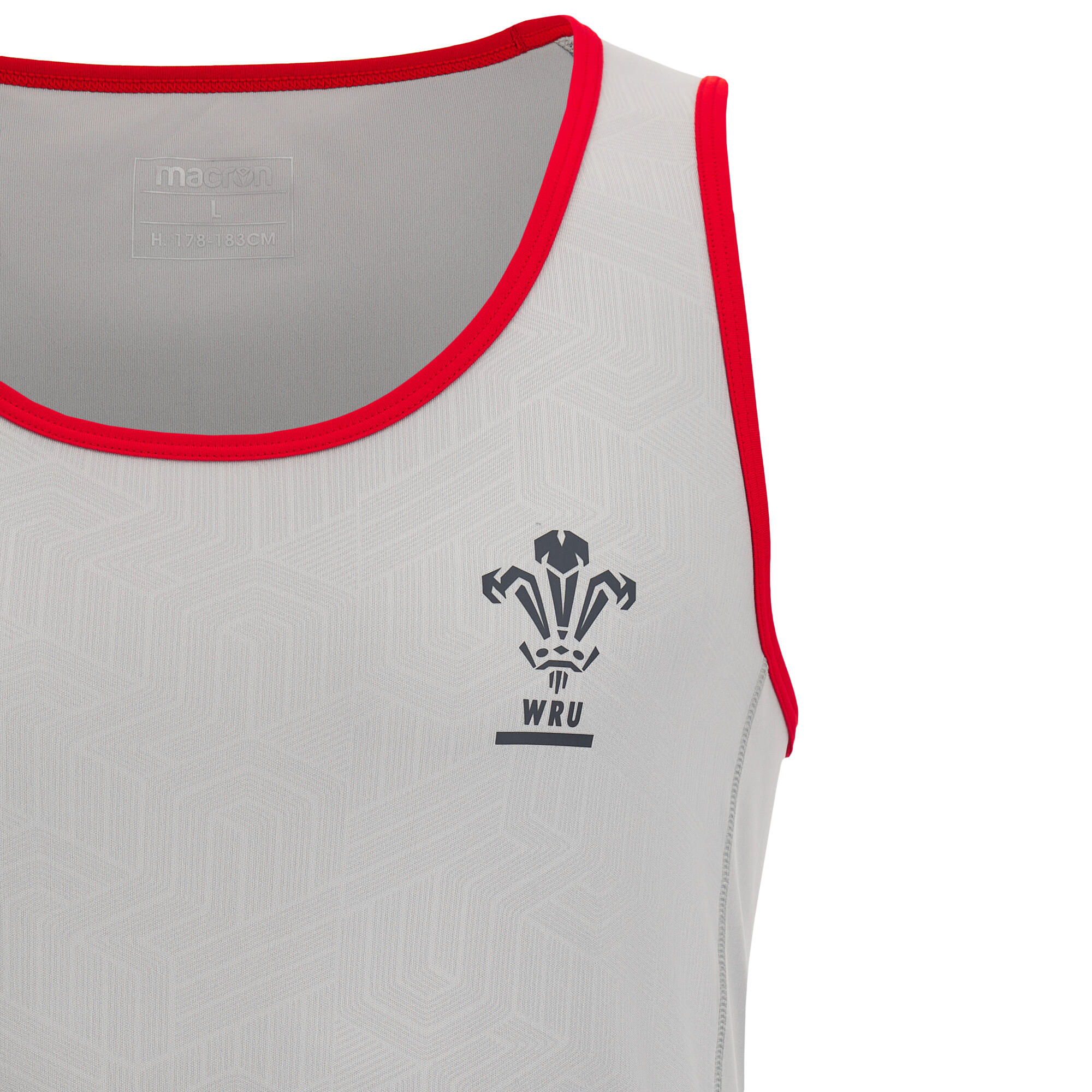 Macron Wales 2022/23 Mens Training Singlet Grey/Red - L 3/4