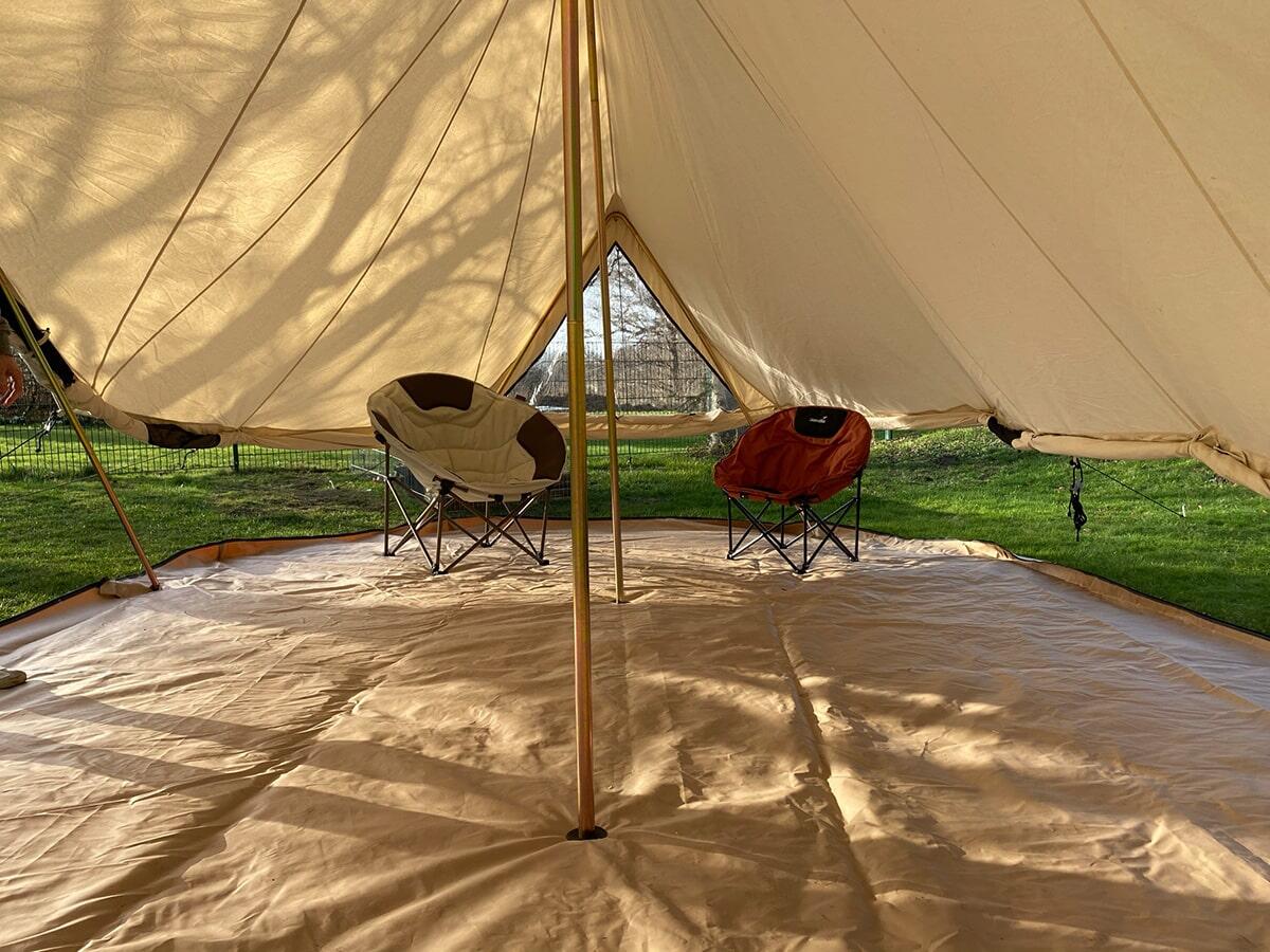 Baumwoll-Tipi Freya für 12 Personen - eingenähter Zeltboden mit Reißverschluss 5/8