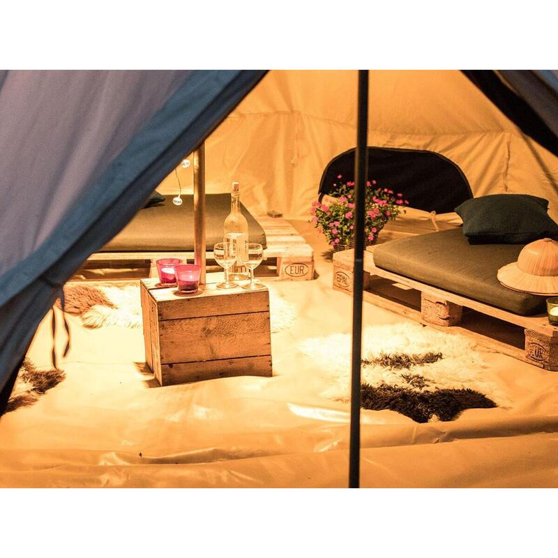 Baumwoll-Tipi Freya für 12 Personen - eingenähter Zeltboden mit Reißverschluss