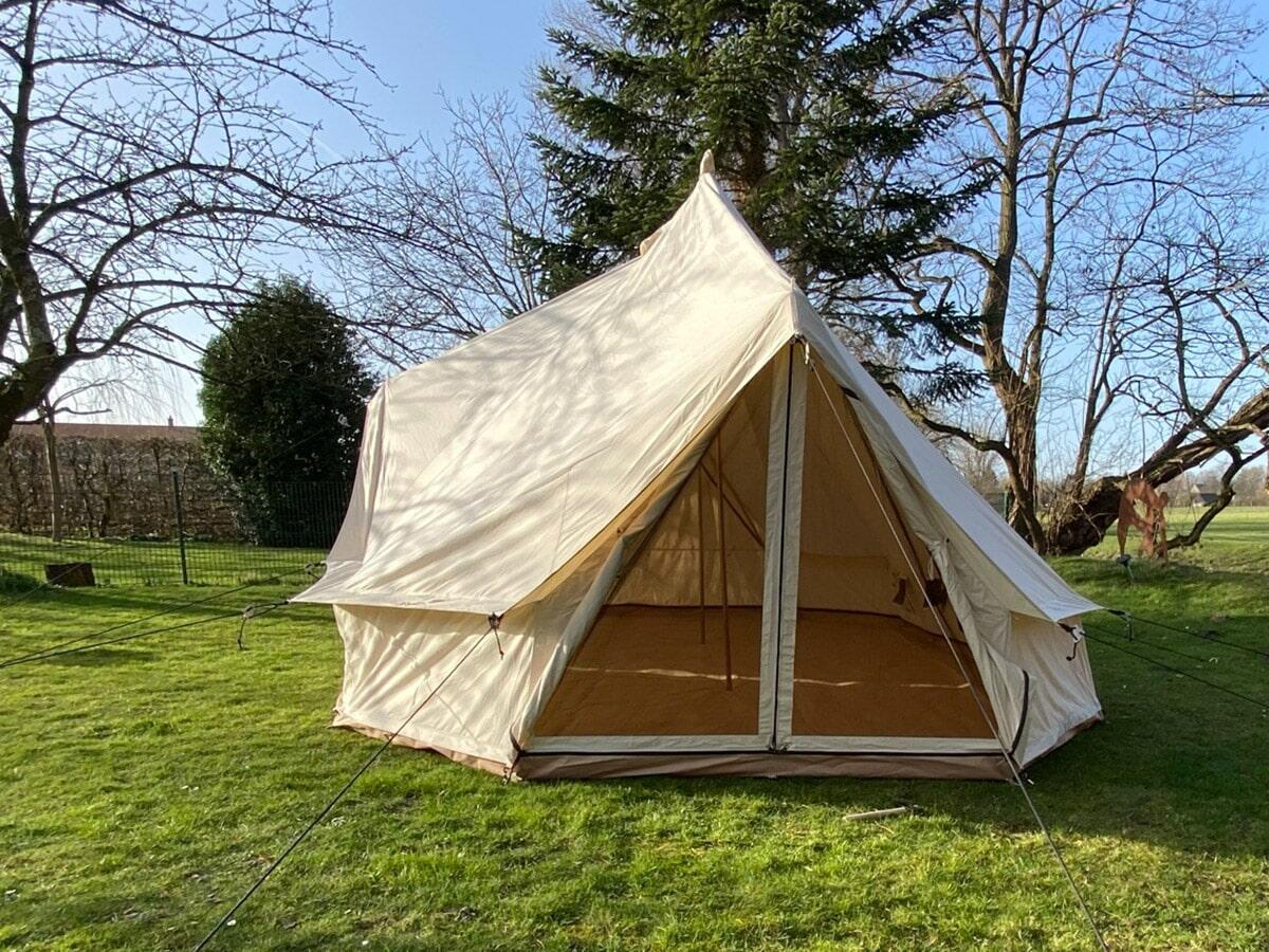 Baumwoll-Tipi Freya für 12 Personen - eingenähter Zeltboden mit Reißverschluss 6/8