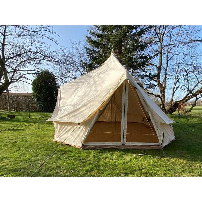 Tente Tipi en coton - Freya - 12 personnes - 6 x 4 m – 3m hauteur - Moustiquaire