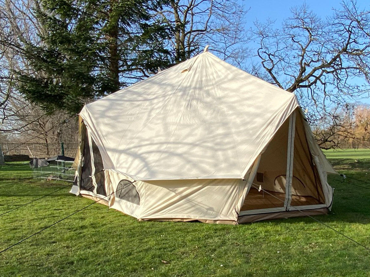 Baumwoll-Tipi Freya für 12 Personen - eingenähter Zeltboden mit Reißverschluss 2/8